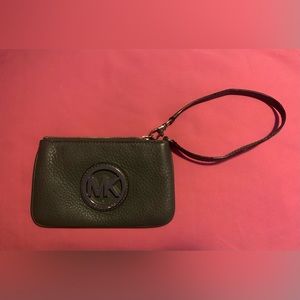 Michael Kors Gray Leather Wristlet